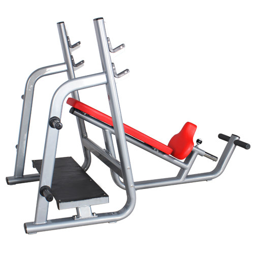 M3031C坐式上斜推舉訓練器架 胸肌鍛煉杠鈴推舉椅大圖展示2